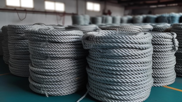 Cargo lashing rope close up