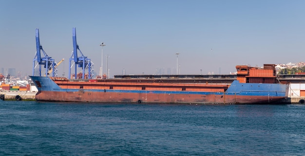 Cargo Ship in Port