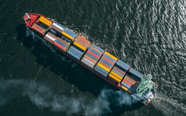 Cargo ship in the sea