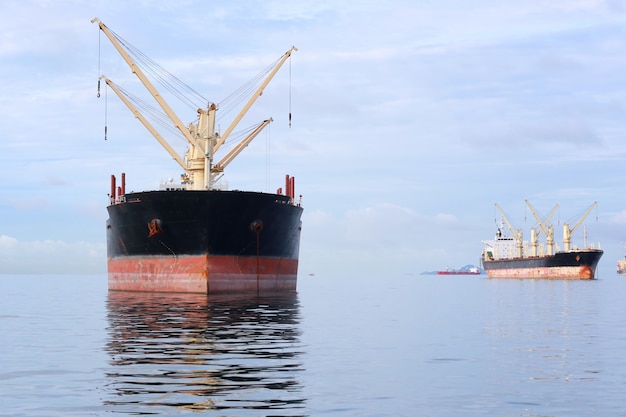 cargo ship in the sea.