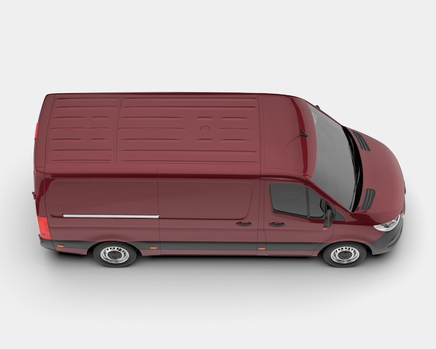 Cargo van isolated on background 3d rendering illustration