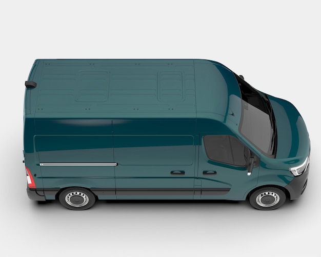 Cargo van isolated on background 3d rendering illustration