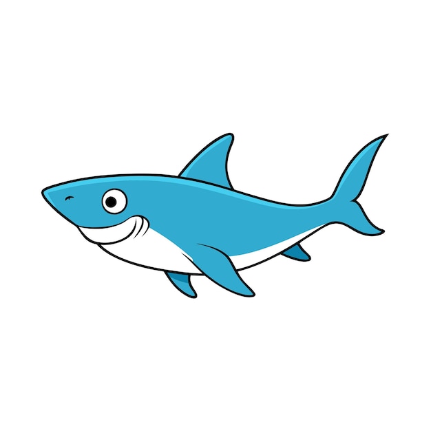 Photo caribbean reef shark swims icon vector