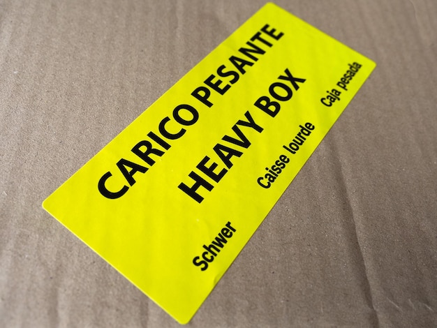 Carico pesante heavy box label