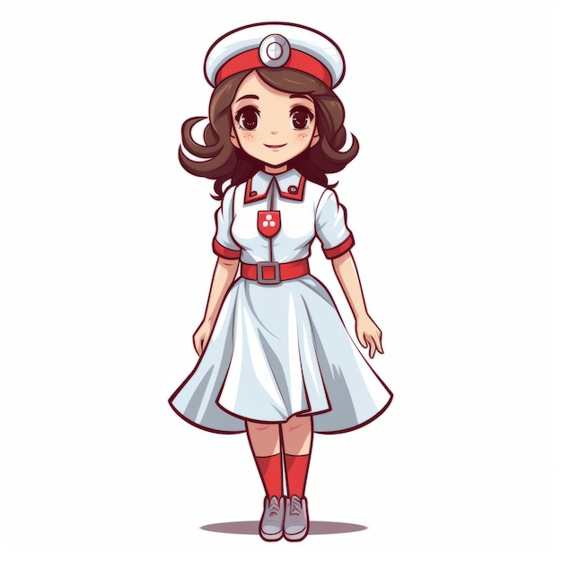 Caring nurse doodle bringing comfort and healing Generative AI