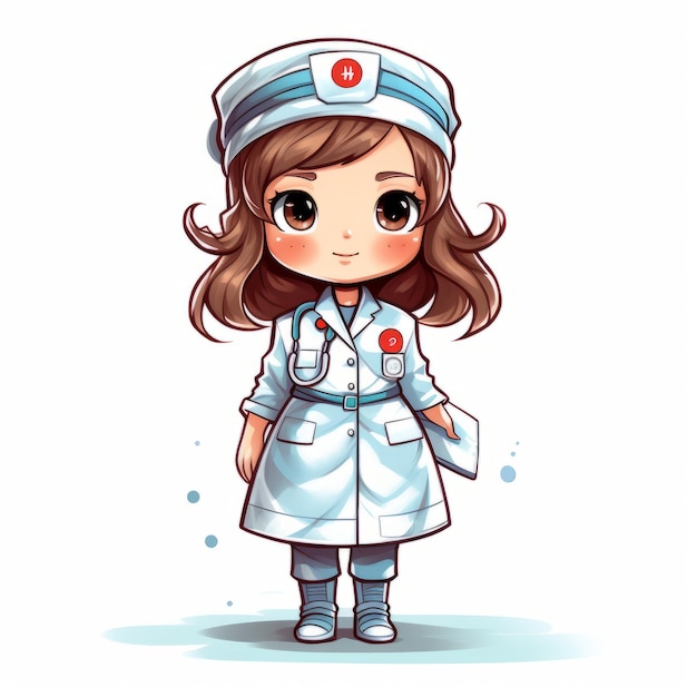 Caring nurse doodle bringing comfort and healing Generative AI