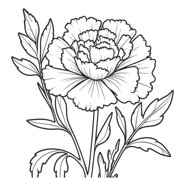 Photo carnation coloring pages