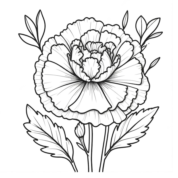 Photo carnation coloring pages