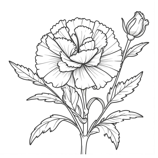 Photo carnation coloring pages