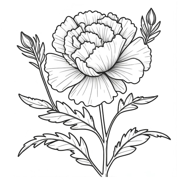 Photo carnation coloring pages