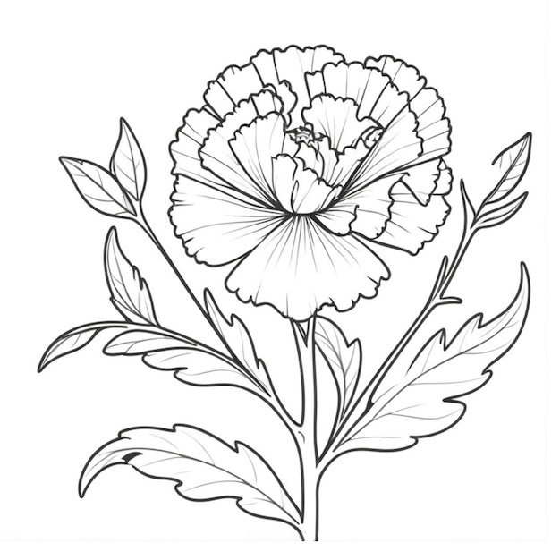 Photo carnation coloring pages