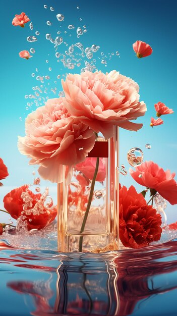 Carnation Flower Luxury Golden Cosmetics Advertisement Style