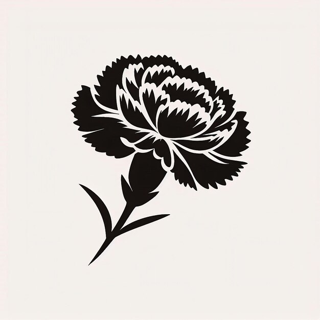 Carnation flower silhouette vector