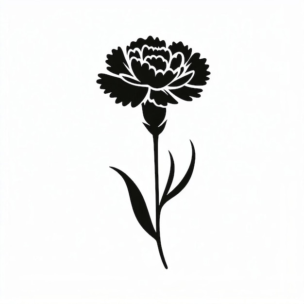 Carnation flower silhouette vector