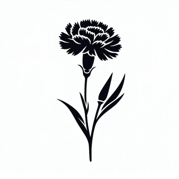 Photo carnation flower silhouette vector