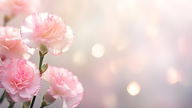 Carnation on a sparkling background