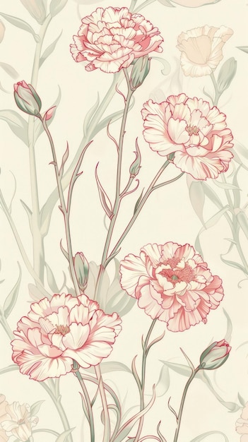 Carnations art illustrated graphics