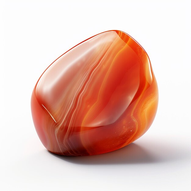 Photo carnelian stone gem isolated on white background