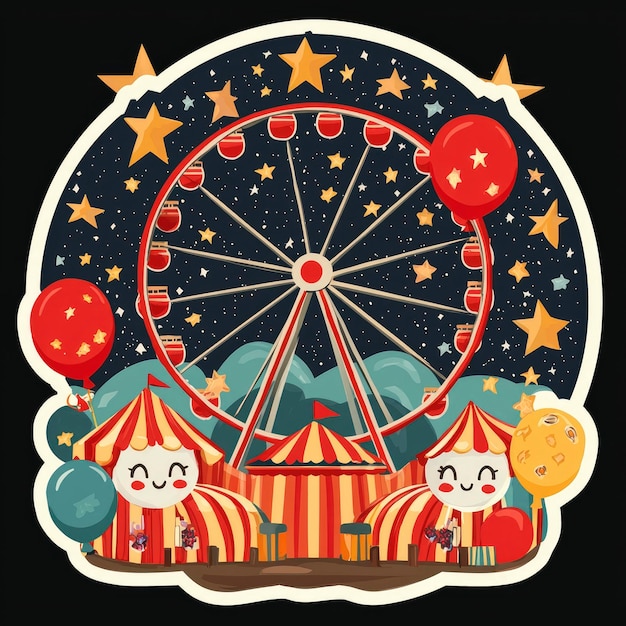 Photo carnival ferris wheel illustration