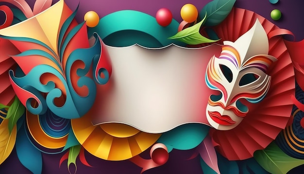 Carnival or festive template background with empty copy space for copywriting or text