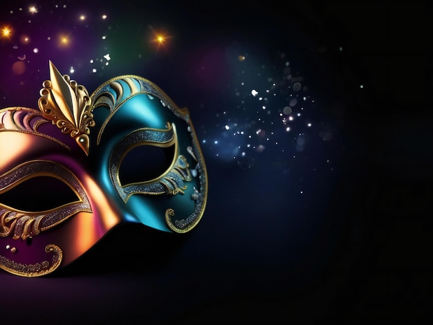 Carnival mask confetti mardi gras background best quality hyper realistic wallpaper image template