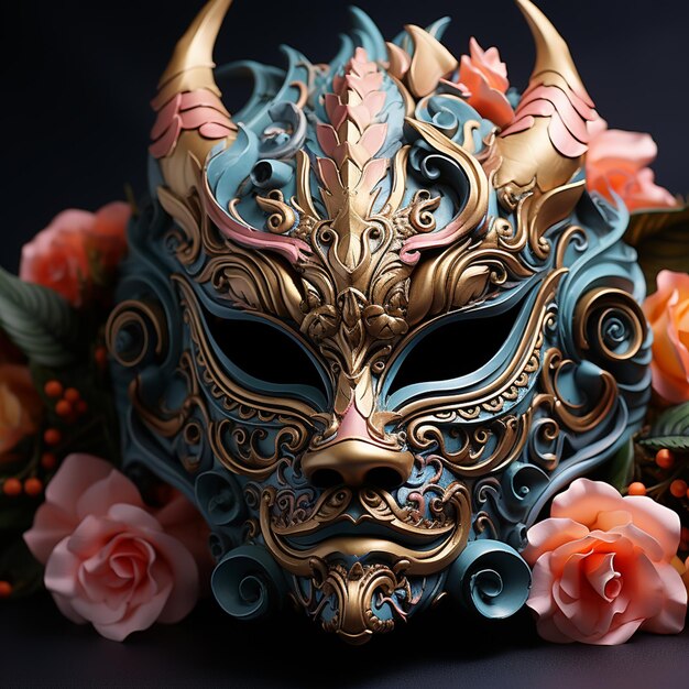 A carnival mask of a fantasy dragon