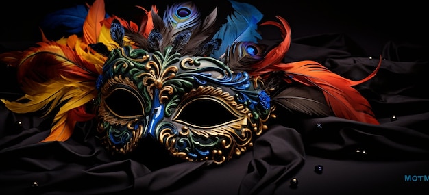 carnival mask with feathers