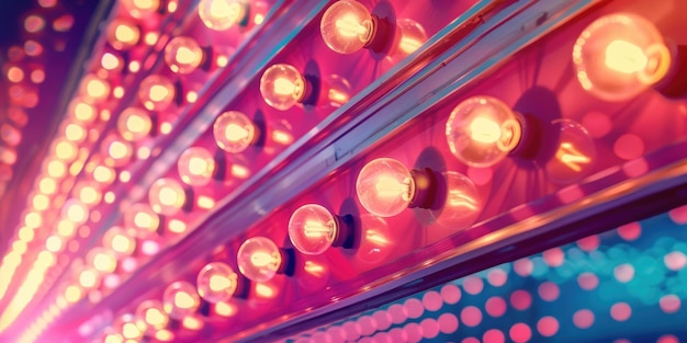 Carnival Ride Lights Close Up