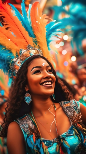 Carnival in Rio de Janeiro Brazil Samba parade Generative AI