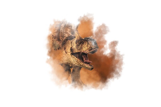 Carnotaurus  Dinosaur on  smoke background