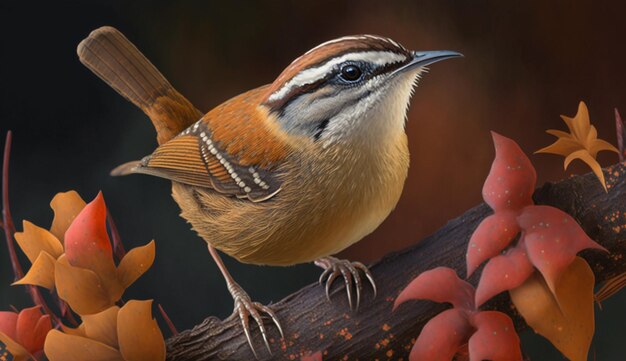 Carolina wren cute about bird photography image Ai generated art