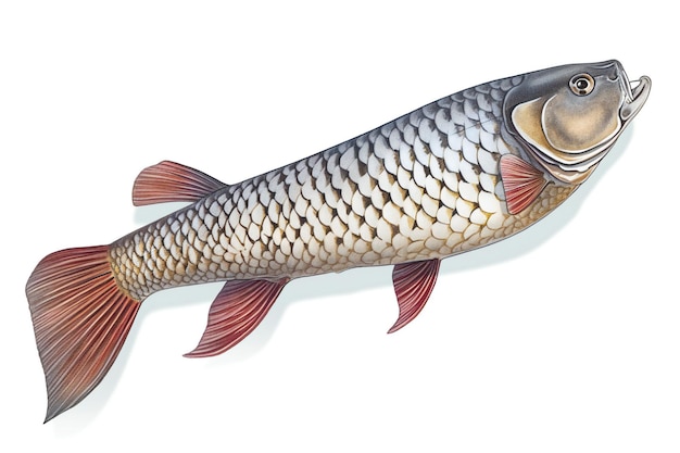 Carp fish isolated on white background