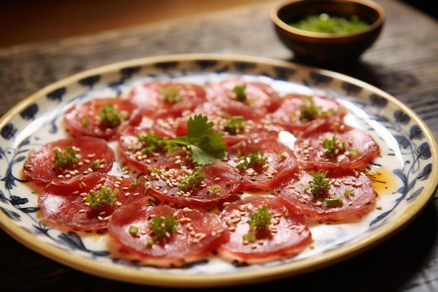 Carpaccio of Xigua with Chili Salt Carpaccio food image photography