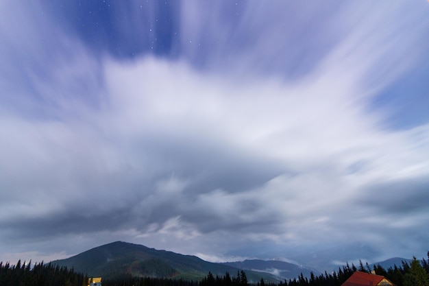 The Carpathian Mountains A beautiful mountain landscape Nature in the mountains Beautiful clouds