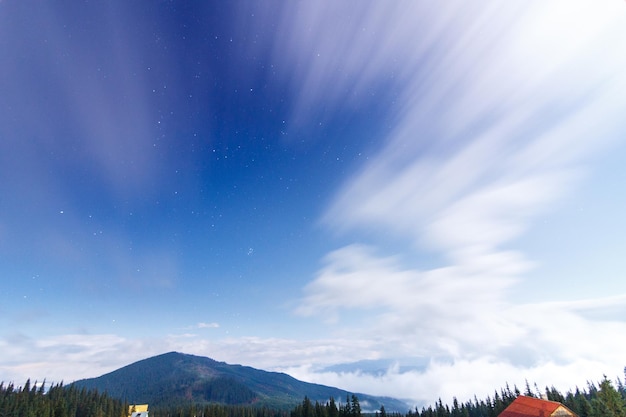 The Carpathian Mountains A beautiful mountain landscape Nature in the mountains Beautiful clouds