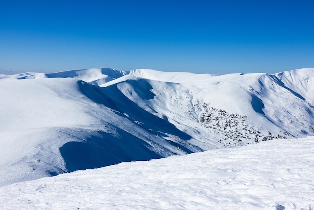 Carpathian mountains in winter Winter landscape taken in mountains