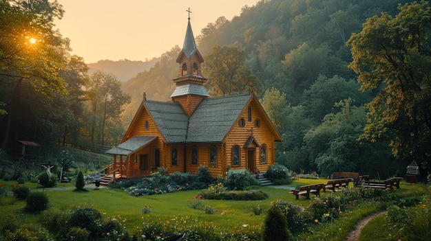 Carpathian Ruthenian Church of the Saint Michael Archangel at Kinsky Gardens Petrin hill in Prague