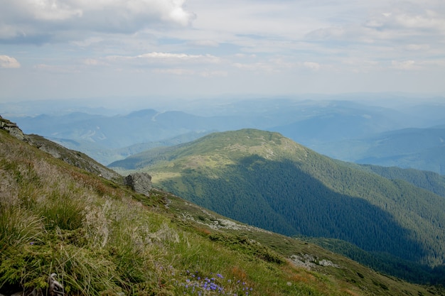 Carpathians mountain range on summer morning