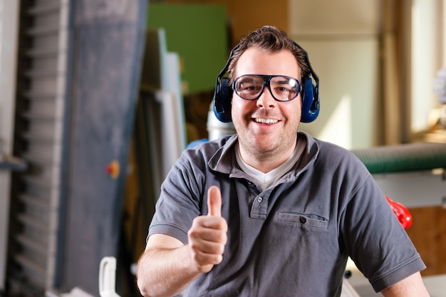 Carpenter in his workshop