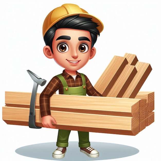 Carpenter man with tools ai images