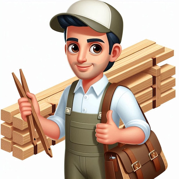 Carpenter man with tools ai images