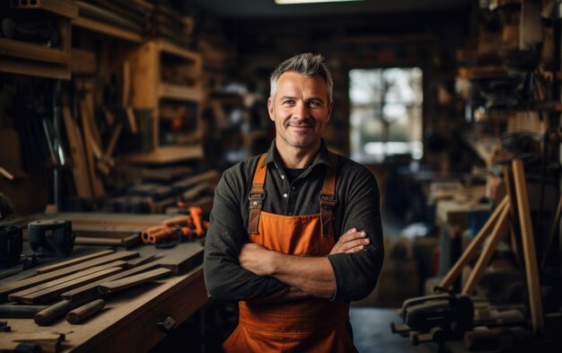 Carpenter's workshop tools and creativity