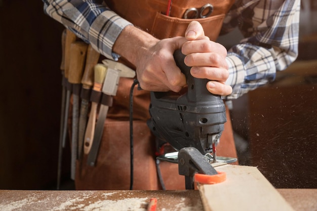 Carpenter Working At Workshop High quality photo