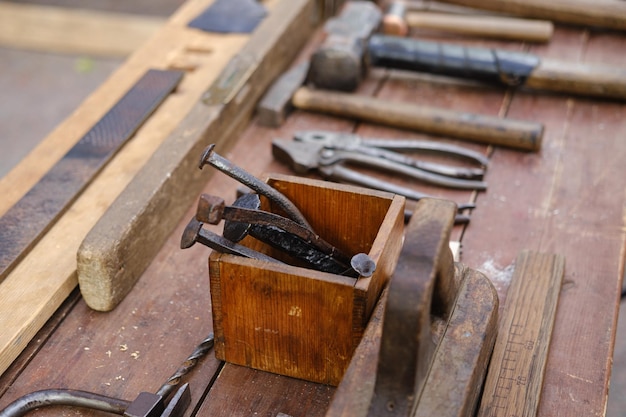 Carpentry and blacksmithing large handmade nails tools for manual labor of the past years High qu