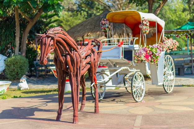 Carriage of horse from wood