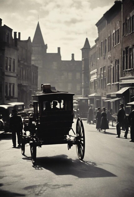 Photo carriage in town in 1950