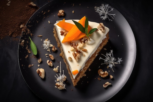 Carrot Cake Orange Vegetable Dessert Carrot Pastry Abstract Generative AI Illustration