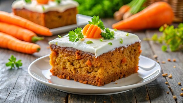 Photo a carrot cake with a slice of carrot on top of it