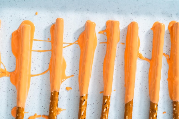 Carrot Chocolate Covered Pretzels