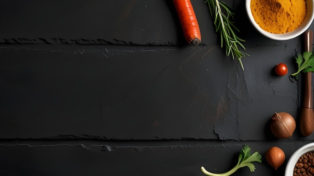 a carrot is on a black surface with a white border